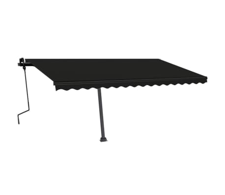vidaXL Auvent manuel r&eacute;tractable sur pied 450x300 cm Anthracite