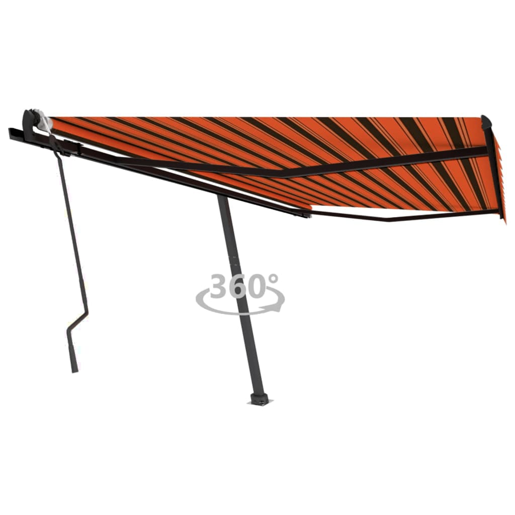 vidaXL Copertină autonomă retractabil manual portocaliu/maro 450x300cm