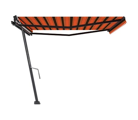 vidaXL Toldo de pie retr&aacute;ctil manual naranja y marr&oacute;n 450x300 cm