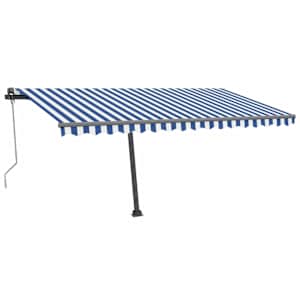 vidaXL Auvent automatique sur pied 450x300 cm Bleu/Blanc
