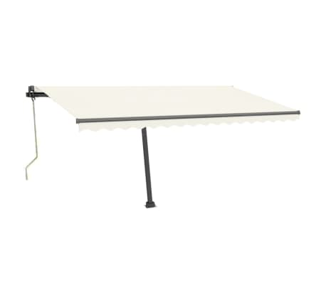 vidaXL Copertină automată cu senzor vânt & LED, crem, 450x300 cm