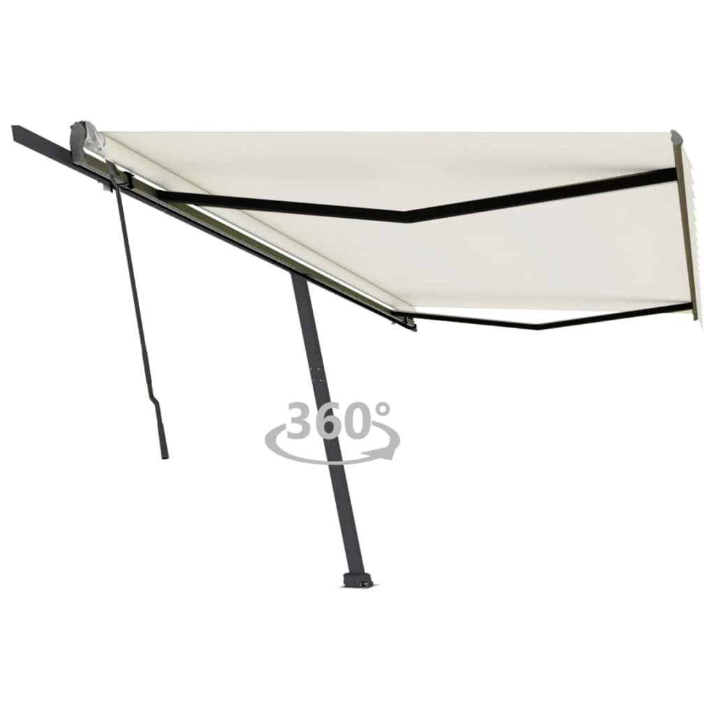 vidaXL Volně stojící ručně zatahovací markýza 500 x 300 cm krémová