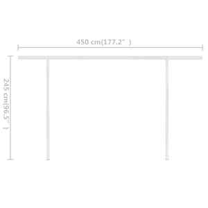 Volně stojící ručně zatahovací markýza 500 x 300 cm antracitová - obrázek 12