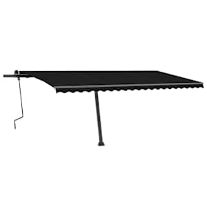 Volně stojící ručně zatahovací markýza 500 x 300 cm antracitová - obrázek 3