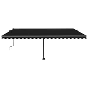 Volně stojící ručně zatahovací markýza 500 x 300 cm antracitová - obrázek 4