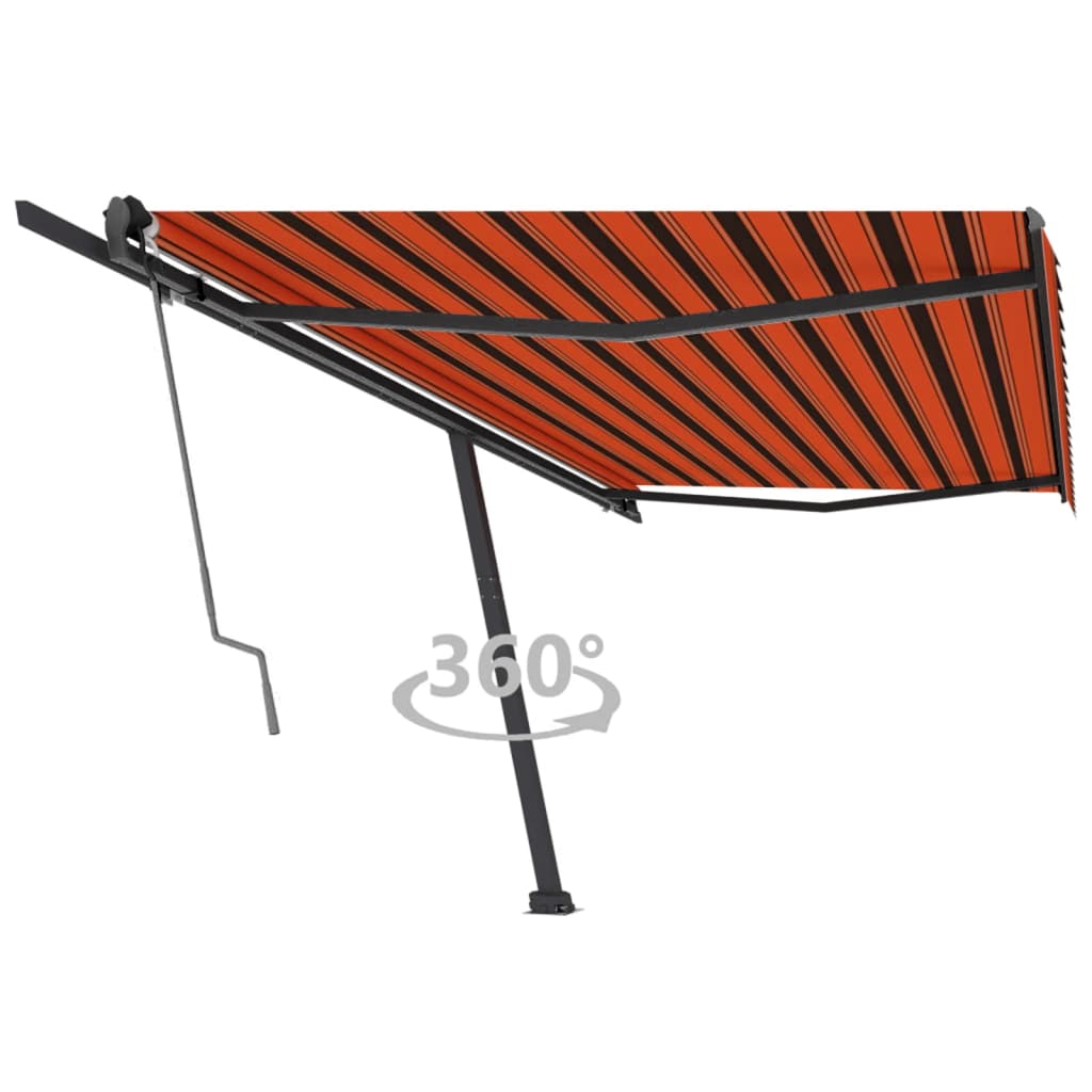 vidaXL Toldo automático independente 500x300 cm laranja e castanho