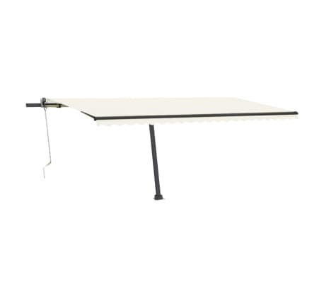 vidaXL Toldo automático com LED e sensor de vento 500x300 cm cor creme