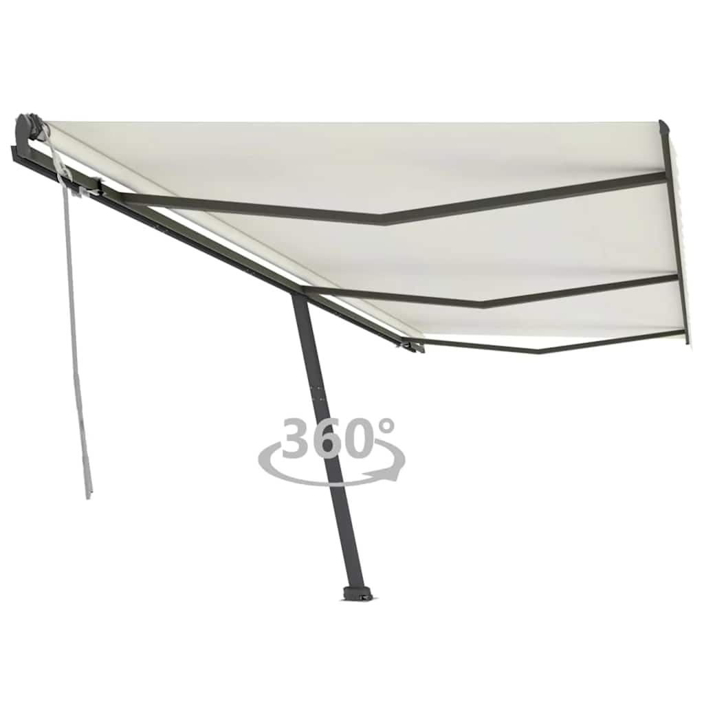 vidaXL Standmarkise Manuell Einziehbar 600x300 cm Creme