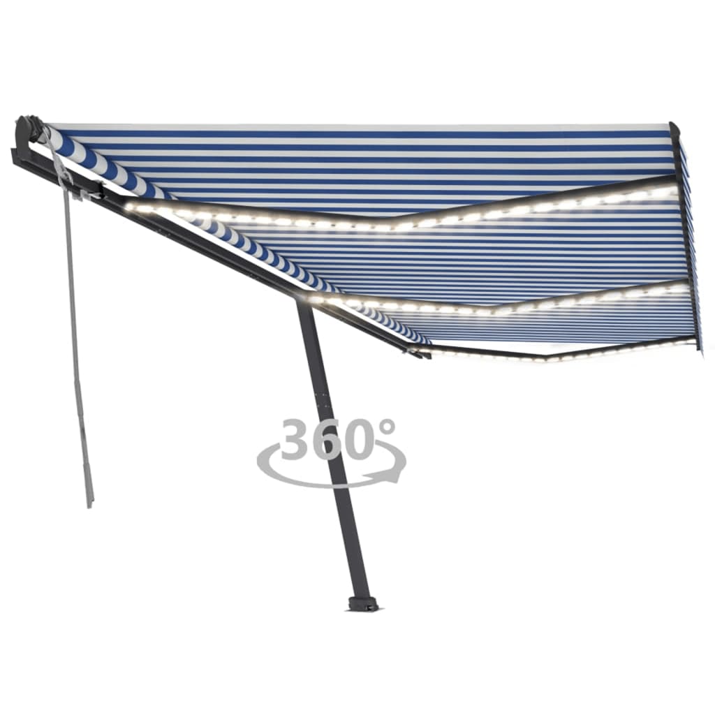 Auvent Manuel Rétractable avec LED 400x300 vendre cm Orange et Marron Store vidaXL