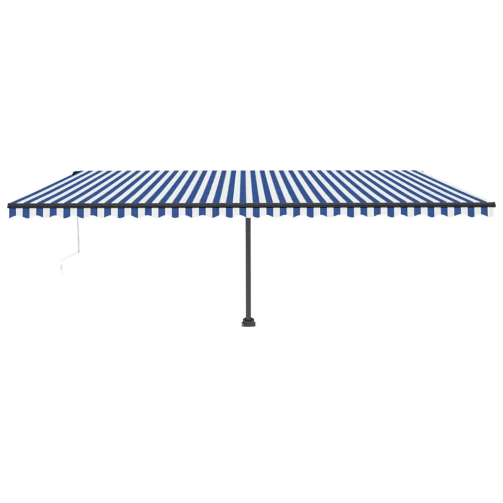 vidaXL Copertină autonomă retractabilă automat albastru/alb 600x300 cm