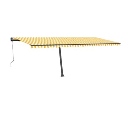 vidaXL Auvent automatique capteur de vent/LED 600x300cm Jaune et blanc