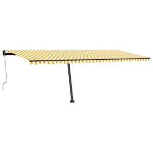 vidaXL Auvent automatique capteur de vent/LED 600x300cm Jaune et blanc