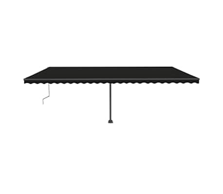 vidaXL Copertină automată cu senzor v&acirc;nt & LED, antracit, 600x300 cm