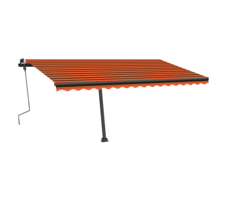 vidaXL Auvent manuel r&eacute;tractable sur pied 400x350 cm Orange et marron