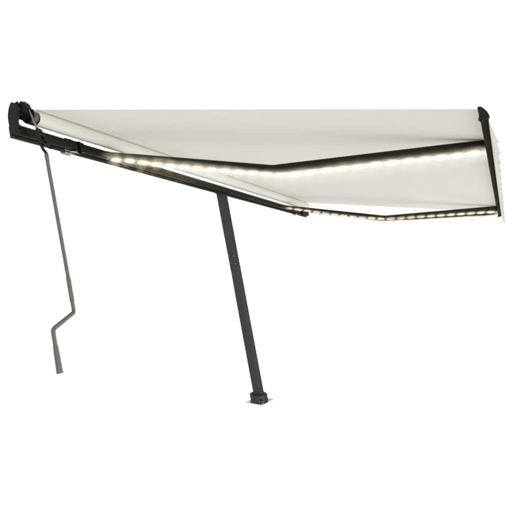 Auvent Manuel Rétractable acheter avec LED 400x300 cm Orange et Marron Store vidaXL
