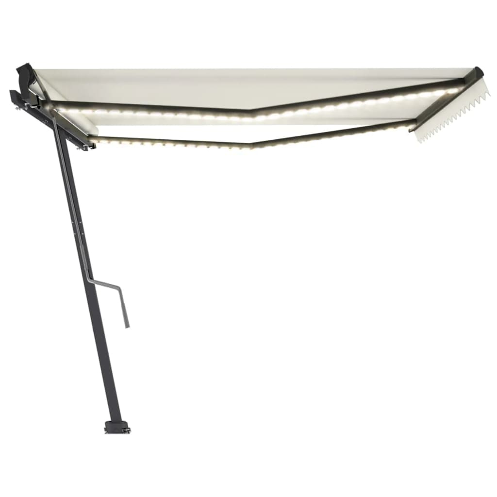 Auvent Manuel Rétractable acheter avec LED 400x300 cm Orange et Marron Store vidaXL