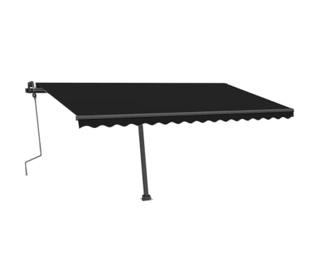 vidaXL Markise Manuell Einziehbar mit LED 400x350 cm Anthrazit