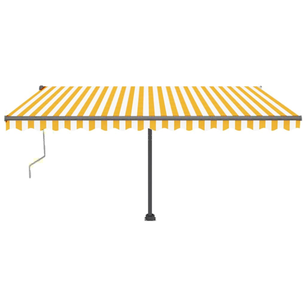 vidaXL Copertină autonomă retractabilă automat galben&alb 400x350 cm