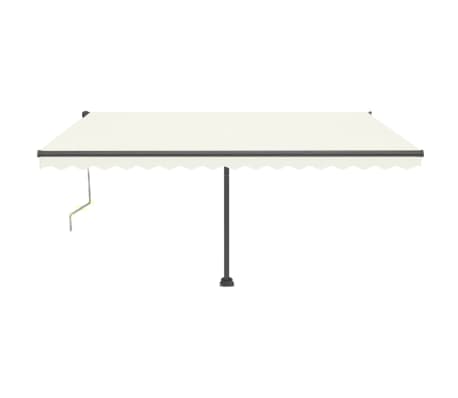 vidaXL Auvent automatique avec capteur de vent et LED 400x350 cm Cr&egrave;me