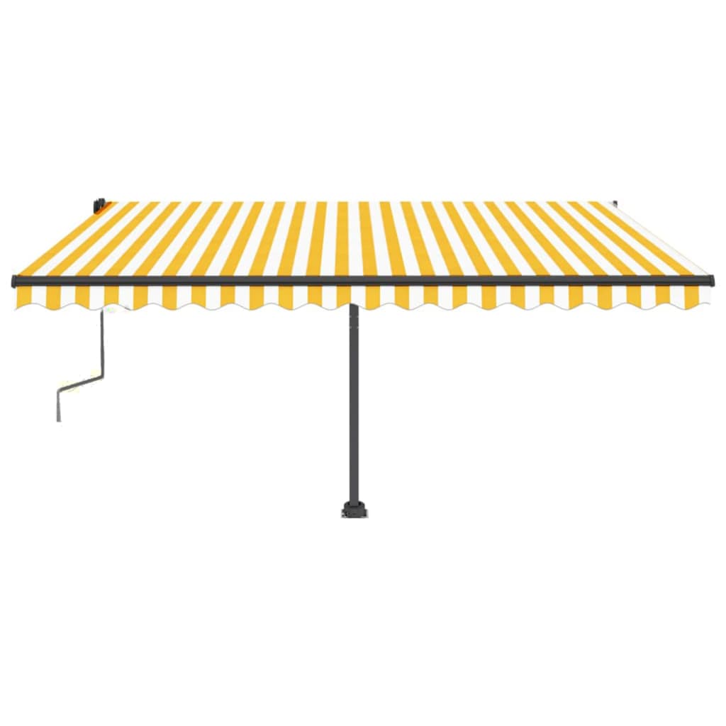 Auvent Manuel Rétractable avec LED 400x300 cm Orange et Marron Store outlet vidaXL