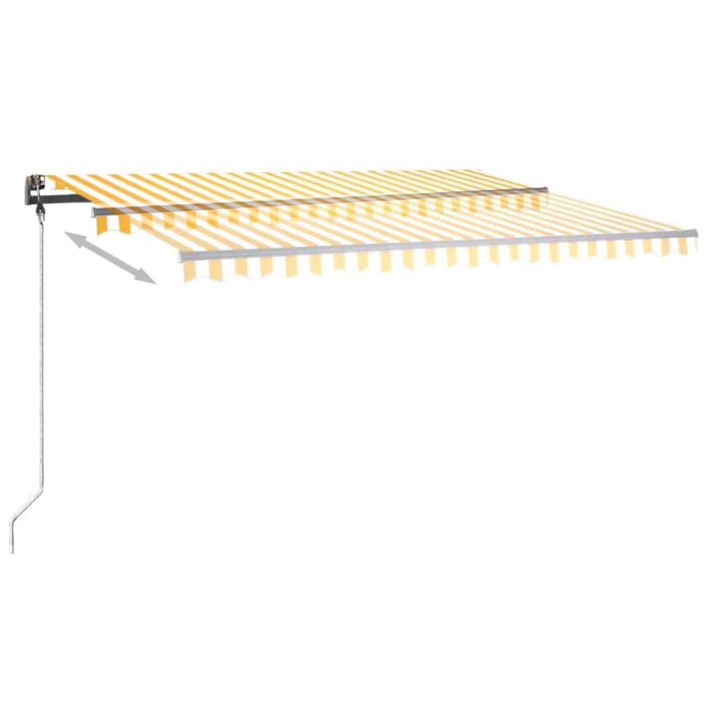 Auvent Manuel Rétractable avec LED 400x300 cm Orange tendance et Marron Store vidaXL