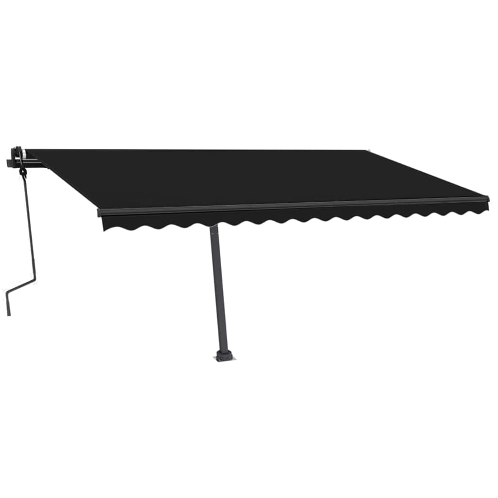 

vidaXL Luifel handmatig uittrekbaar met LED 450x350 cm antracietkleur