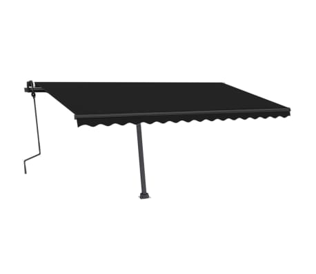 vidaXL Copertină retractabilă manual cu LED, antracit, 450x350 cm