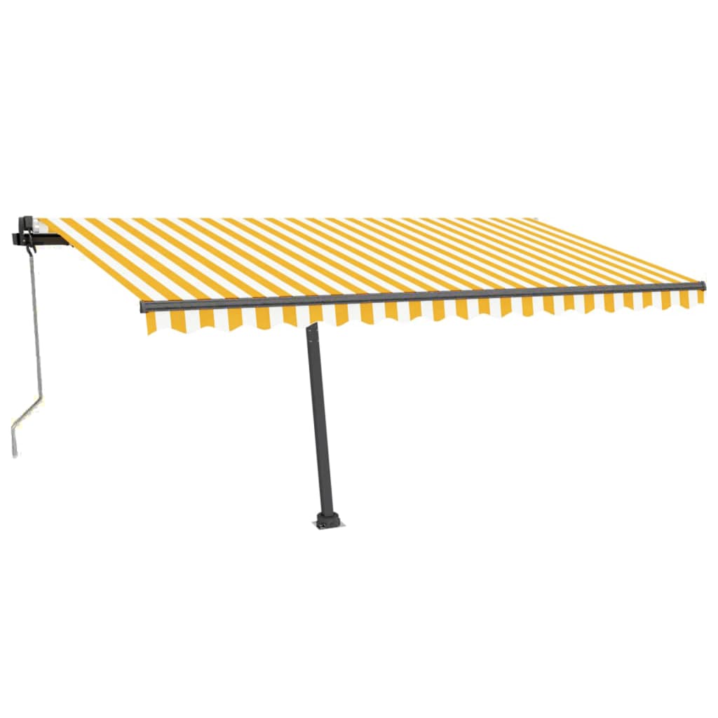 vidaXL Copertină autonomă retractabilă automat galben & alb 450x350 cm