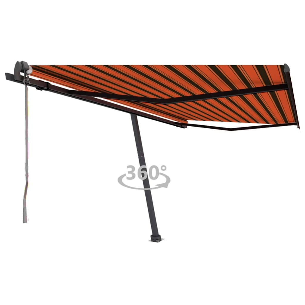 vidaXL Copertină autonomă retractabilă automat oranj/maro 450x350 cm