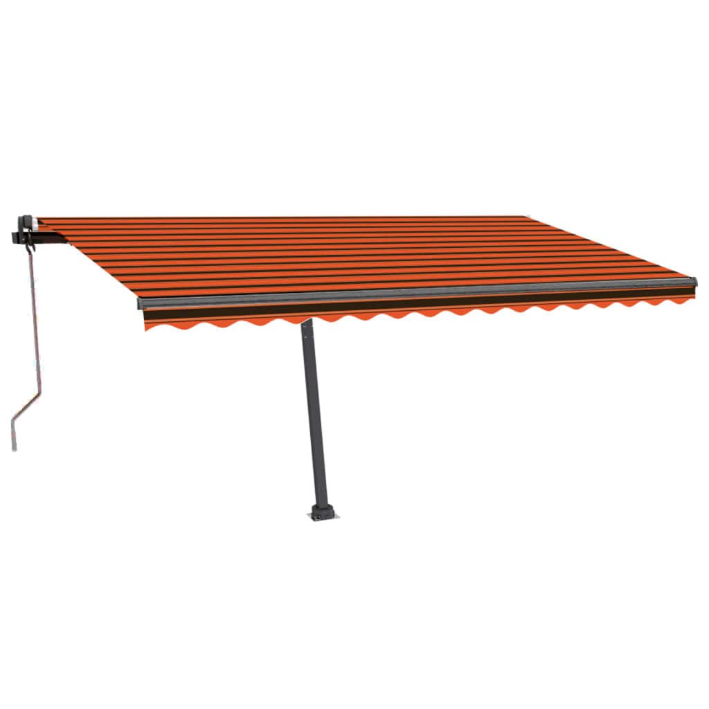 vidaXL Copertină autonomă retractabilă automat oranj/maro 450x350 cm