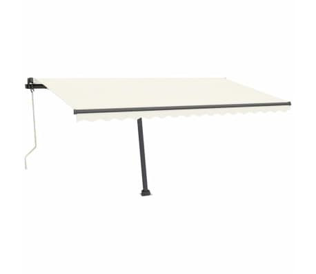 vidaXL Toldo automático con LED y sensor de viento crema 450x350 cm