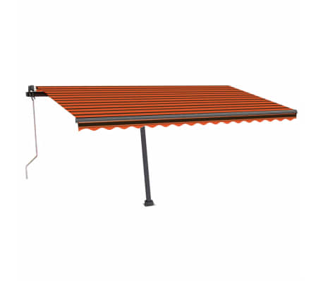 vidaXL Avtomatska tenda LED + senzor 450x350 cm oranžna/rjava