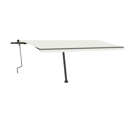 vidaXL Toldo retr&aacute;til manual independente 500x350 cm cor creme