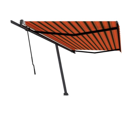 vidaXL Tenda da Sole Manuale Retrattile 500x350 cm Arancione/Marrone