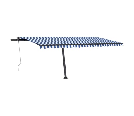 vidaXL Luifel automatisch met LED en windsensor 500x350 cm blauw wit