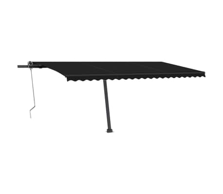 vidaXL Copertină automată cu LED & senzor v&acirc;nt, antracit, 500x350 cm