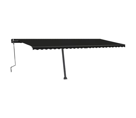vidaXL Toldo retr&aacute;ctil manual con luz LED gris antracita 600x350 cm