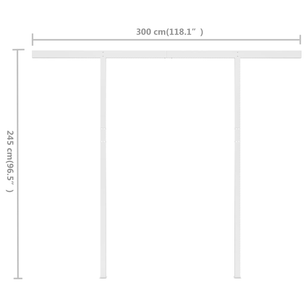  Ručne zaťahovacia markíza so stĺpikmi 3x2,5 m krémová