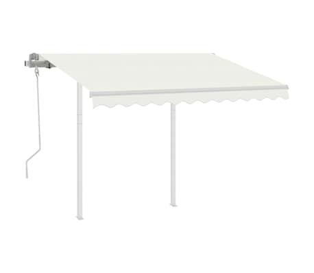 vidaXL Rankiniu būdu i&scaron;traukiama markizė, kreminė, 3x2,5m