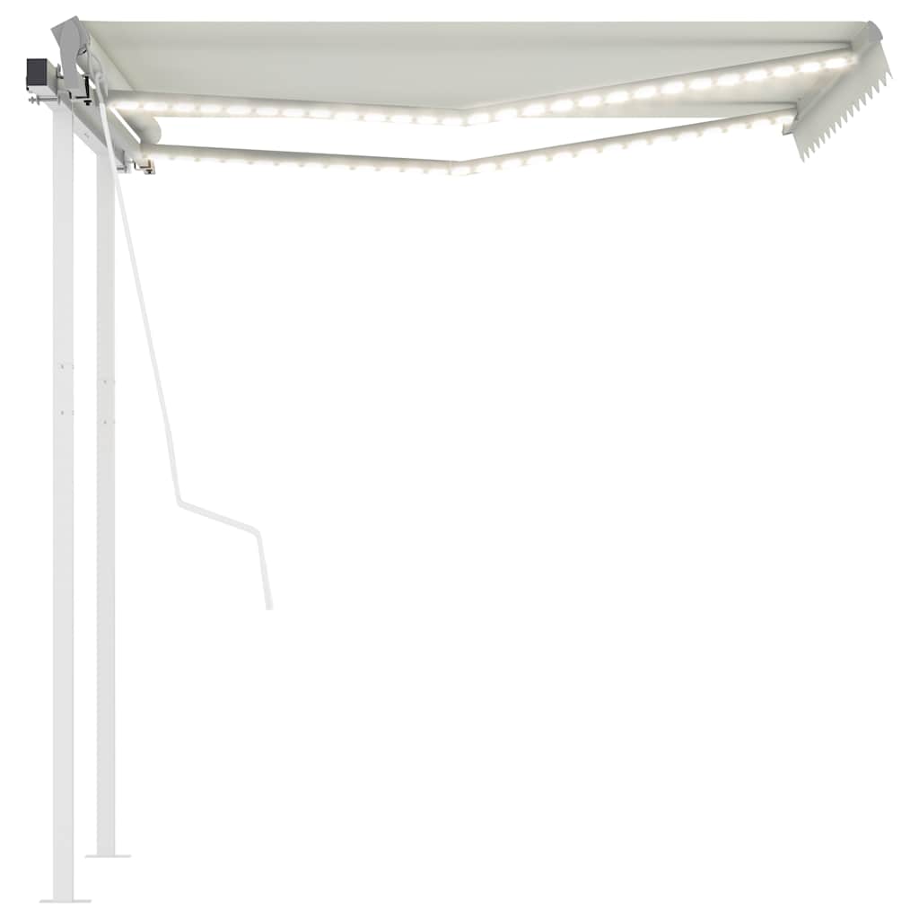 

vidaXL Luifel automatisch met LED en windsensor 3x2,5 m crèmekleurig