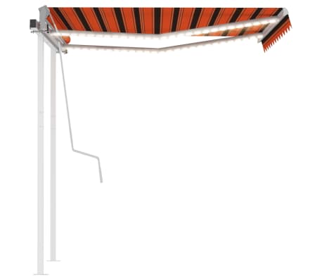 vidaXL Rankiniu būdu i&scaron;traukiama markizė, oranžinė ir ruda, 3,5x2,5m