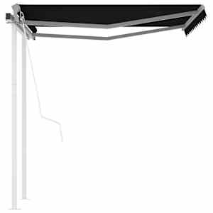 vidaXL Auvent r&eacute;tractable automatique et poteaux 3,5x2,5 m Anthracite