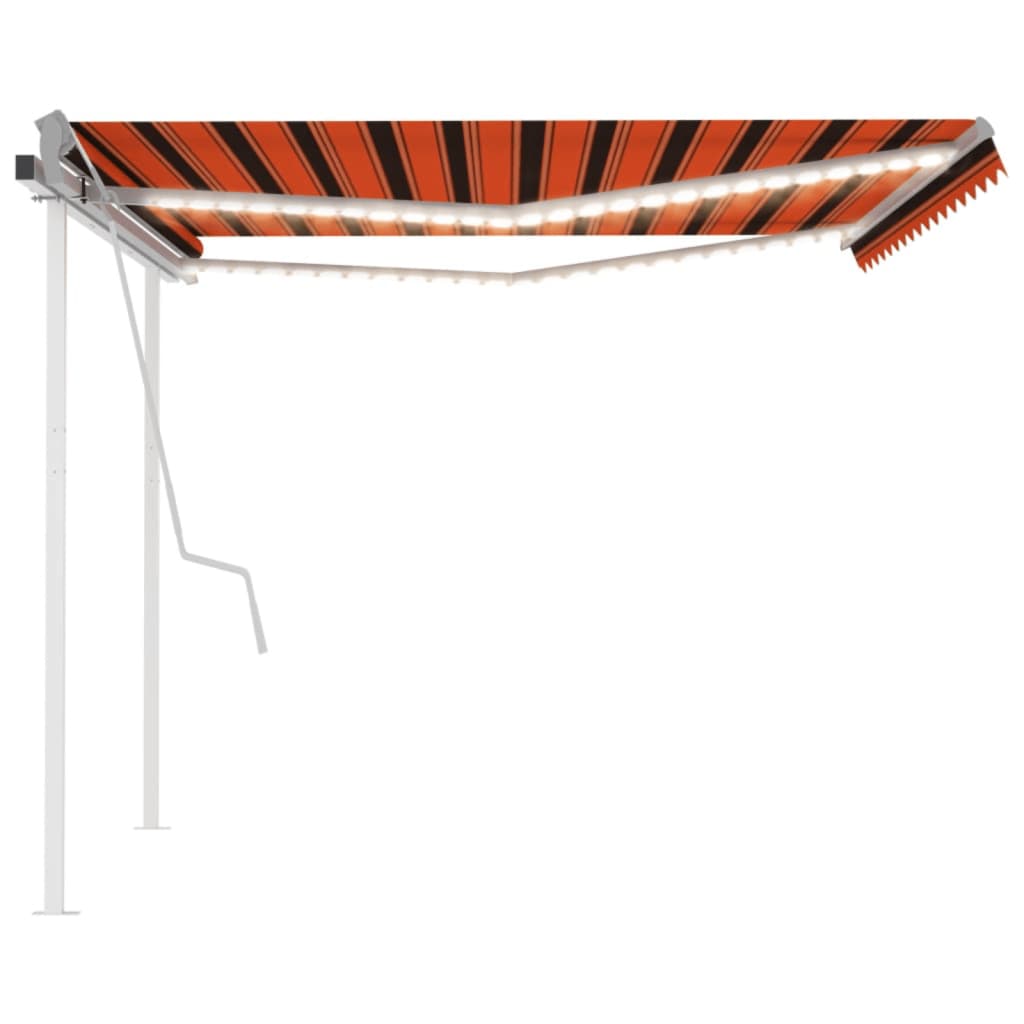 VidaXL Tenda Da Sole Retrattile Manuale Con Luci LED 4x3 M - Antracite