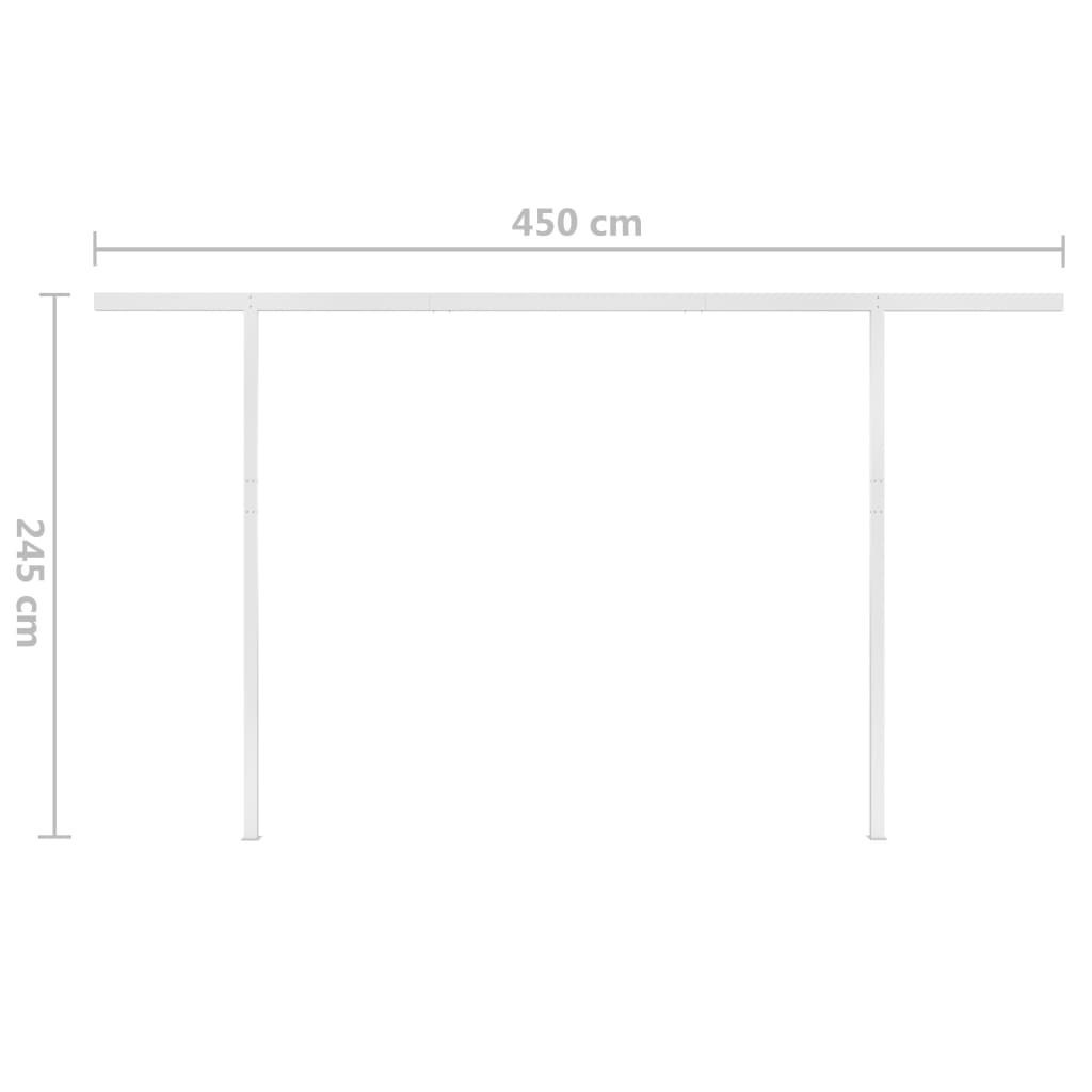 kék és fehér automata napellenző póznákkal 4 x 3 m