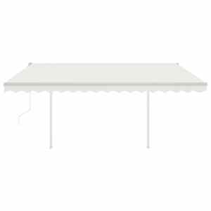 vidaXL Τέντα Αυτόματη με LED & Αισθητήρα Ανέμου Κρεμ 4x3 μ.