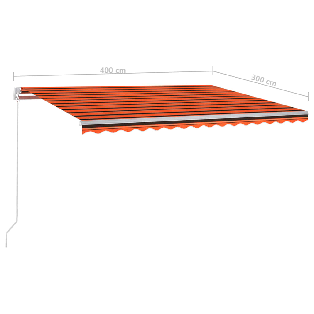 Automatycznie zwijana markiza, LED i czujnik wiatru, 4x3 m