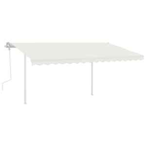vidaXL Rankiniu būdu i&scaron;traukiama markizė, kreminė, 4,5x3m