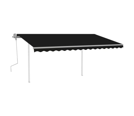 vidaXL Manual Retractable Awning with LED 4.5x3 m Anthracite