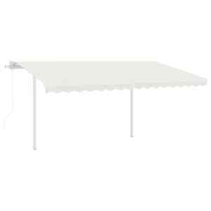 vidaXL Automatiniu būdu i&scaron;traukiama markizė, kreminė, 4,5x3m