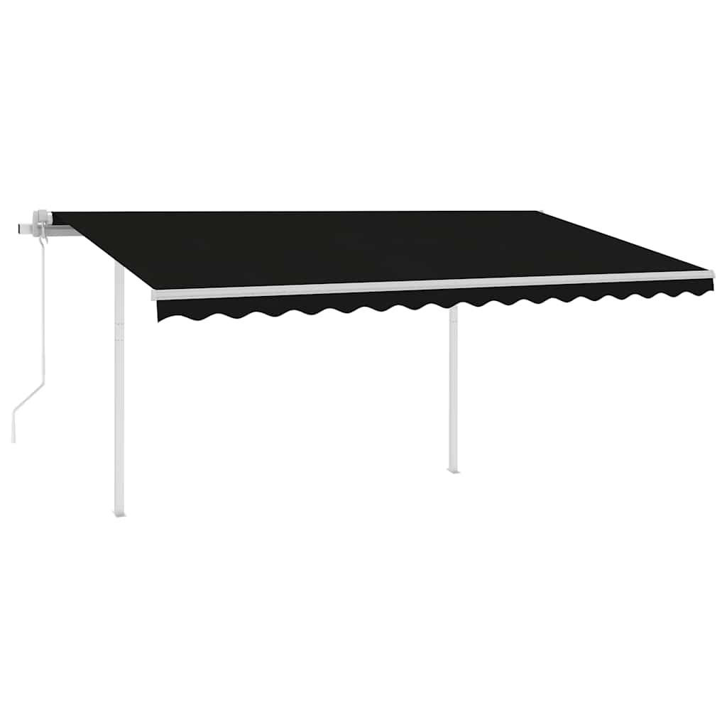 vidaXL Copertină retractabilă automat, cu stâlpi, antracit, 4,5x3 m